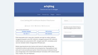 
                            4. Cara Setting WiFi IndiHome Modem FiberHome - ariqblog