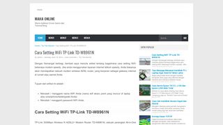 
                            3. Cara Setting WiFi TP-Link TD-W8961N - Maha Online