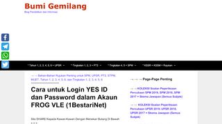 
                            6. Cara untuk Login YES ID dan Password dalam Akaun ...