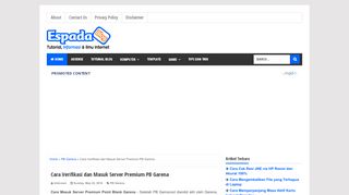 
                            13. Cara Verifikasi dan Masuk Server Premium PB Garena | Espada Blog
