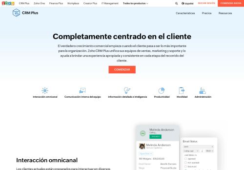 
                            8. Características | Zoho CRM Plus