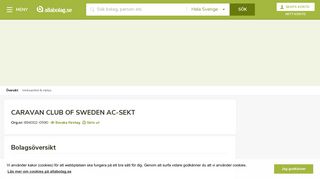 
                            8. CARAVAN CLUB OF SWEDEN AC-SEKT - Företagsinformation