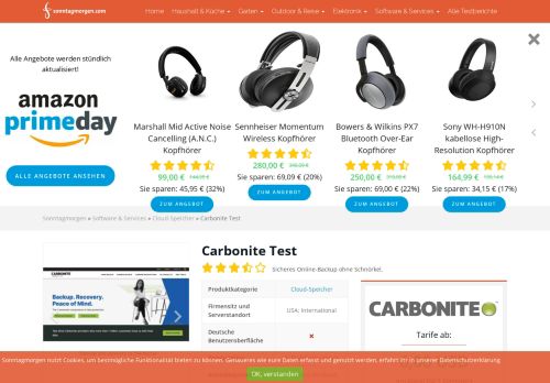 
                            7. Carbonite Online-Backup Test 2019 - Sonntagmorgen.com