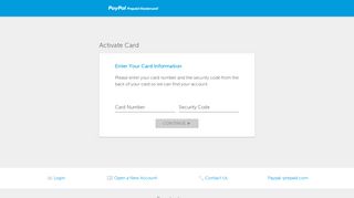 
                            12. Card Activation - PayPal Prepaid