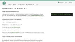
                            8. Card FAQs | Starbucks Coffee Company