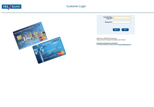 
                            8. Card Log-in - Yes Bank
