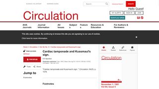
                            10. Cardiac tamponade and Kussmaul's sign. | Circulation - AHA Journals