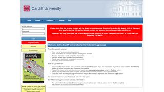 
                            13. Cardiff University Electronic Tendering Site - Home