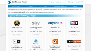 
                            1. Cardsharing server - cardsharing of SkyLink, Sky HD, Canal Digital ...