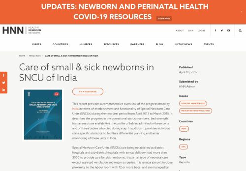 
                            3. Care of small & sick newborns in SNCU of India – Healthy Newborn ...
