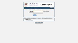 
                            9. Career@UM - Login - University of Macau