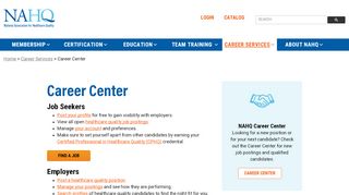 
                            8. Career center | NAHQ