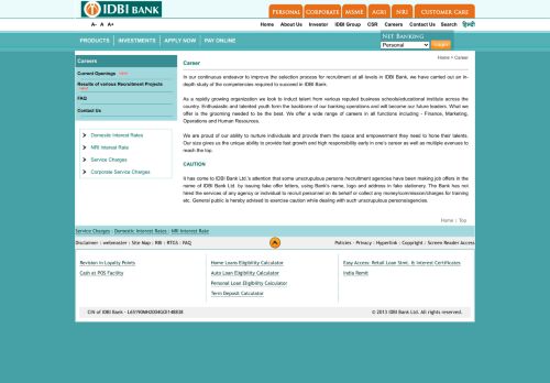 
                            3. Career | IDBI Bank Career