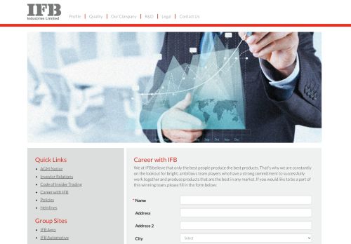 
                            12. Career | IFB Industries Ltd