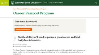 
                            10. Career Passport Program - CSU College of Business