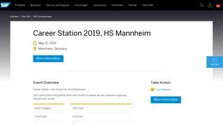 
                            6. Career Station 2019, HS Mannheim - SAP