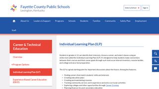 
                            8. Career & Technical Education / Individual Learning Plan (ILP)