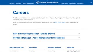 
                            8. Careers | Amarillo National Bank