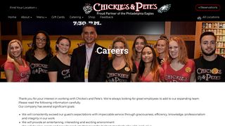 
                            10. Careers | Chickie's & Pete's