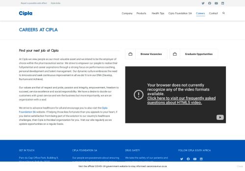 
                            9. Careers - Cipla South Africa