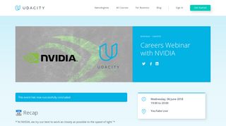
                            10. Careers Webinar with NVIDIA - Udacity