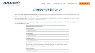 
                            6. CareerShift Sign Up