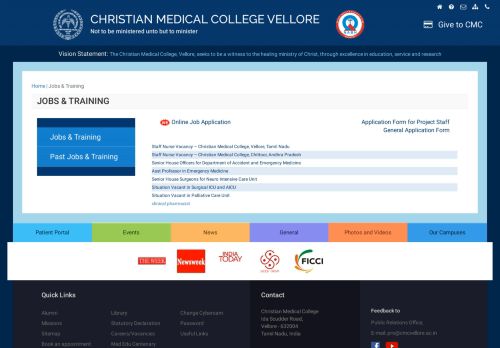 
                            2. Careers/Vacancies - CMC Vellore