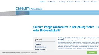 
                            9. Careum Pflegesymposium: In Beziehung treten – Luxus oder ...