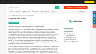 
                            10. Cargonexx hebt sich ab - Cargonexx GmbH - Pressemitteilung