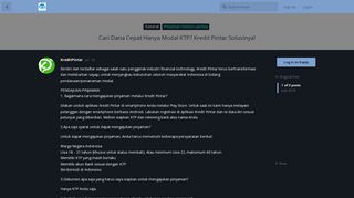 
                            9. Cari Dana Cepat Hanya Modal KTP? Kredit Pintar Solusinya! - Forum ...