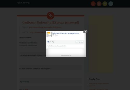 
                            4. Caribbean University [EZproxy password] ~ pghelper.org