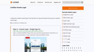 
                            6. Carillion Oracle Login