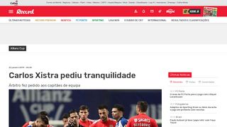 
                            8. Carlos Xistra pediu tranquilidade - Allianz Cup - Jornal Record