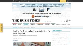 
                            13. Carlyle Cardinal Ireland invests in Derry's Learning Pool - Irish Times