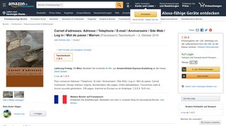 
                            9. Carnet d'adresses: Adresse / Telephone / E-mail ... - Amazon