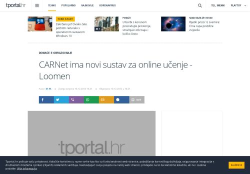 
                            7. CARNet ima novi sustav za online učenje - Loomen - tportal