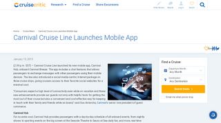 
                            13. Carnival Cruise Line Launches Mobile App - Cruise Critic