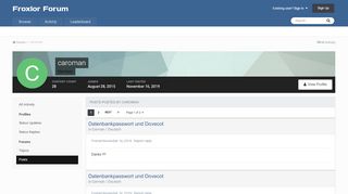 
                            4. caroman's Content - Froxlor Forum