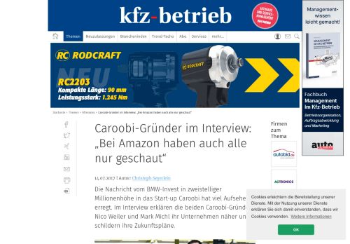 
                            5. Caroobi-Gründer im Interview: „Bei Amazon haben auch alle nur ...