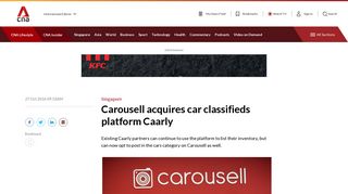 
                            6. Carousell acquires car classifieds platform Caarly - Channel NewsAsia