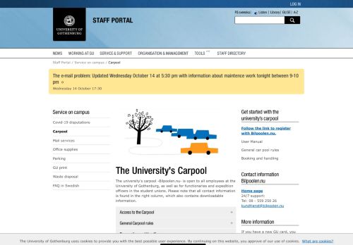 
                            11. Carpool – Staff Portal - University of Gothenburg - Medarbetarportalen