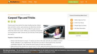 
                            2. Carpool Tips and Tricks - Sign Up Genius