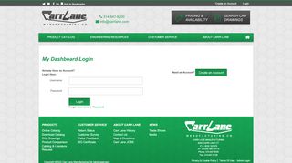 
                            4. Carr Lane Mfg. Co. > Customer Login