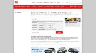 
                            6. Carsharing von Flinkster - Deutsche Bahn