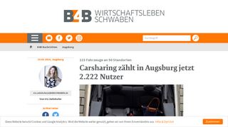 
                            9. Carsharing zählt in Augsburg jetzt 2.222 Nutzer - Augsburg - B4B ...