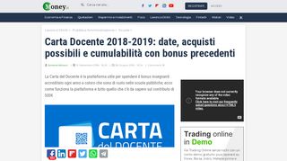 
                            9. Carta Docente 2018-2019: date, acquisti possibili e cumulabilità con ...