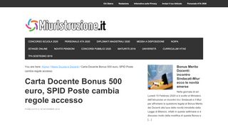 
                            6. Carta docente bonus 500 euro, SPID Poste cambia regole accesso