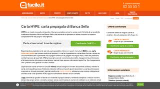 
                            6. Carta HYPE: carta prepagata di Banca Sella | Facile.it