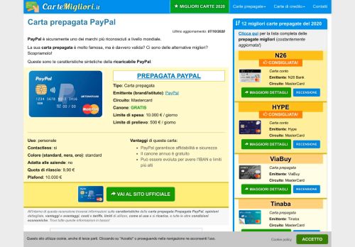 
                            6. Carta prepagata PayPal: recensione e opinioni | CarteMigliori.it