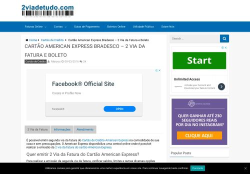 
                            8. Cartão American Express Bradesco - 2 Via da Fatura e Boleto - 2ª Via ...